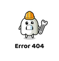 error 404 with the cute ghost mascot