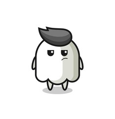 cute ghost character with suspicious expression
