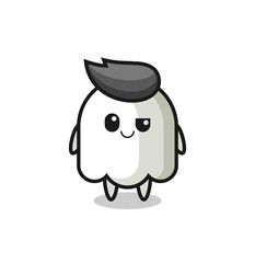 ghost cartoon with an arrogant expression