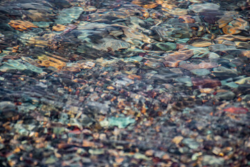 beautiful stones under the water