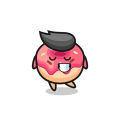 doughnut cartoon illustration with a shy expression