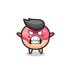 wrathful expression of the doughnut mascot character