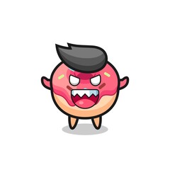 illustration of evil doughnut mascot character