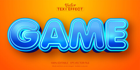 Game text, cartoon style editable text effect