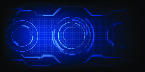 Hi tech digital technology pattern on grid line blueprint for futuristic tech background.Vector illustrations.