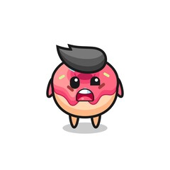 the shocked face of the cute doughnut mascot