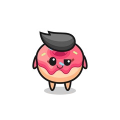 doughnut cartoon with an arrogant expression