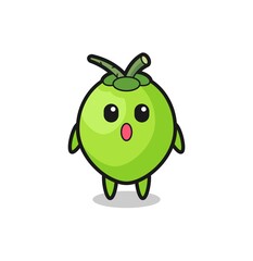 the amazed expression of the coconut cartoon