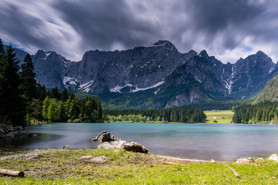 Beautiful lake at Tarvis North Italy
