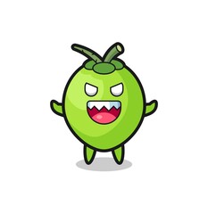 illustration of evil coconut mascot character