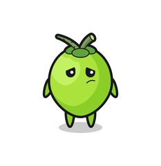 the lazy gesture of coconut cartoon character