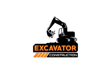 Excavator logo template vector. Heavy equipment logo vector for construction company. Creative excavator illustration for logo template. © Monk