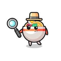 noodle bowl detective character is analyzing a case