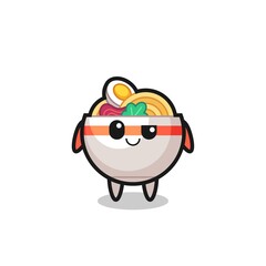 noodle bowl cartoon with an arrogant expression