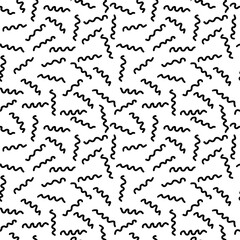 Hand drawn black and white seamless pattern with zig zag. Modern stylish texture. Good for wrapping, textile, fabric, wallpaper. Vector