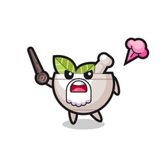cute herbal bowl grandpa is getting angry