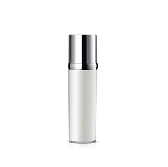 White cosmetic bottle. Blank cosmetic pump. Cosmetic dispenser bottle isolated on white background