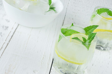 mojito cocktail with mint and ice