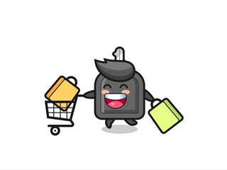 black Friday illustration with cute car key mascot