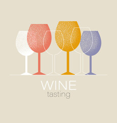 Estores personalizados para cocina con tu foto Wine tasting concept. Invitation template for an event, festival, party. Modern graphic design, poster, list, menu for restaurant, bar. Red or white wine glass. Isolated vector illustration