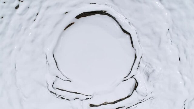 Super slow motion of water surface on white background. Filmed on high speed cinema camera, 1000 fps.