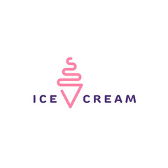 Vector logo design template. Ice cream icon.
