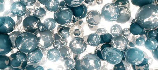 Creative grey bubbles backdrop. Screen texture and landing page concept. 3D Rendering.