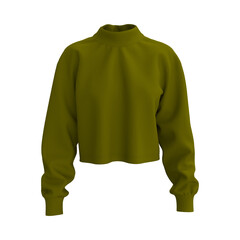 Fototapeta premium Blank cropped sweater mockup, 3d rendering, 3d illustration