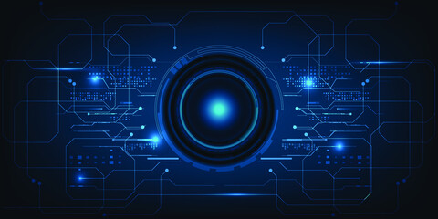 Abstract bule portal futuristic architecture patterns for hi-tech technology artwork background backdrop and wallpapers.Vector illustrations.