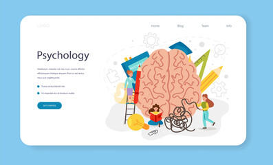 Psychology web banner or landing page. People's mental
