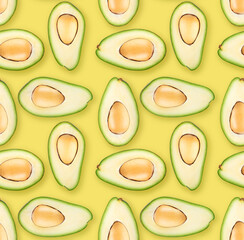 Seamless avocado pattern