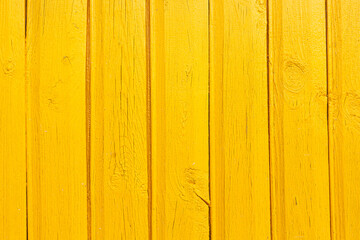 background of wooden boards painted with yellow paint