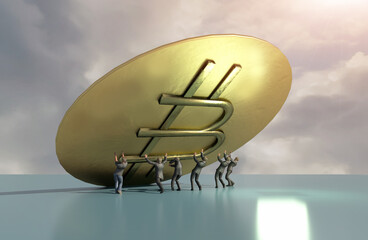 falling in the price of bitcoin the concept of devaluation of cryptocurrencies render 3d