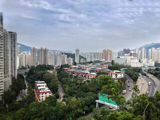 Obraz premium High Level view over residential area of Hong Kong