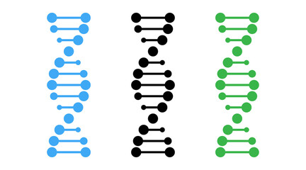 DNA genetics symbol on a white background. Chromosomal genetic spiral illustration. EPS 10 vector icon