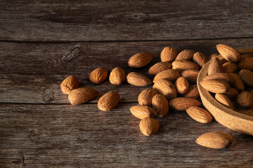almonds on wood top table