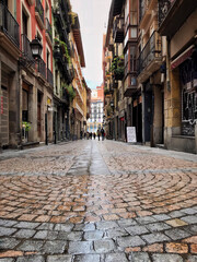old narrow street in Bilbao