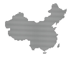 Fototapeta na wymiar China map in dot style isolated on white background