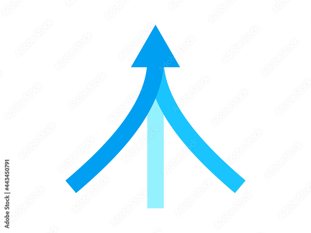 Canvas Prints three arrow merging icon. clipart image isolated on white background