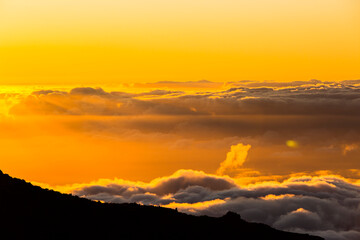 Obraz premium Spring sunset in Caldera De Taburiente Nature Park, La Palma Island, Canary Islands, Spain