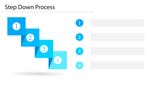 Step down process slide template. Clipart image