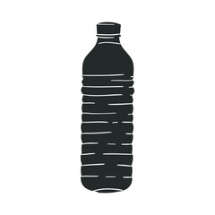 Water Bottle Icon Silhouette Illustration. Plastic Container Vector Graphic Pictogram Symbol Clip Art. Doodle Sketch Black Sign.