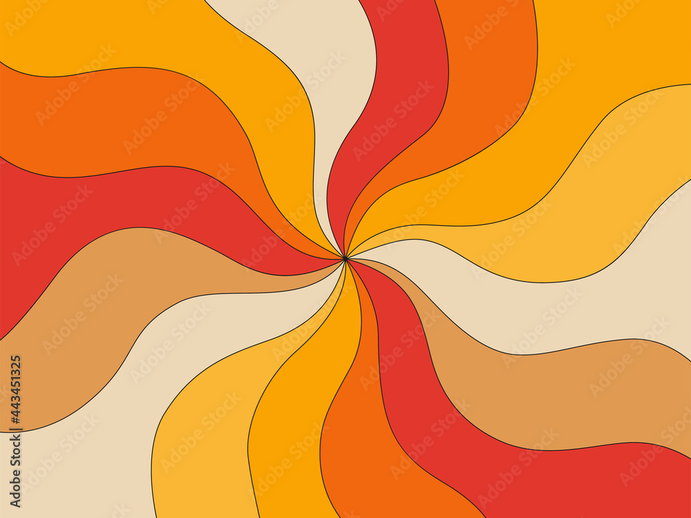 Wall mural retro background of the 70s. abstract vintage background. vector illustration in simple linear style