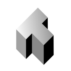 abstract letter t shaped vector icon