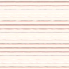 Gordijnen Doodle hand drawn uneven stripes, cute pinstripes seamless repeat vector pattern. Thin double bars, narrow streaks, lines decoration. Beige, brown colors striped vintage background.  © Elena Panevkina