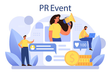 PR event. Celebration or meeting organization as a PR campaign