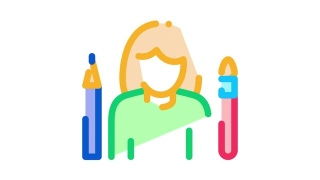 Painter Human Talent animated icon on white background