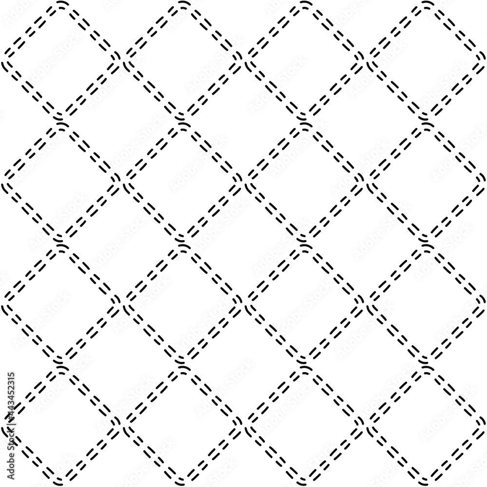 Poster Double dashed rhombus pattern. Vector rhombs and white background.
