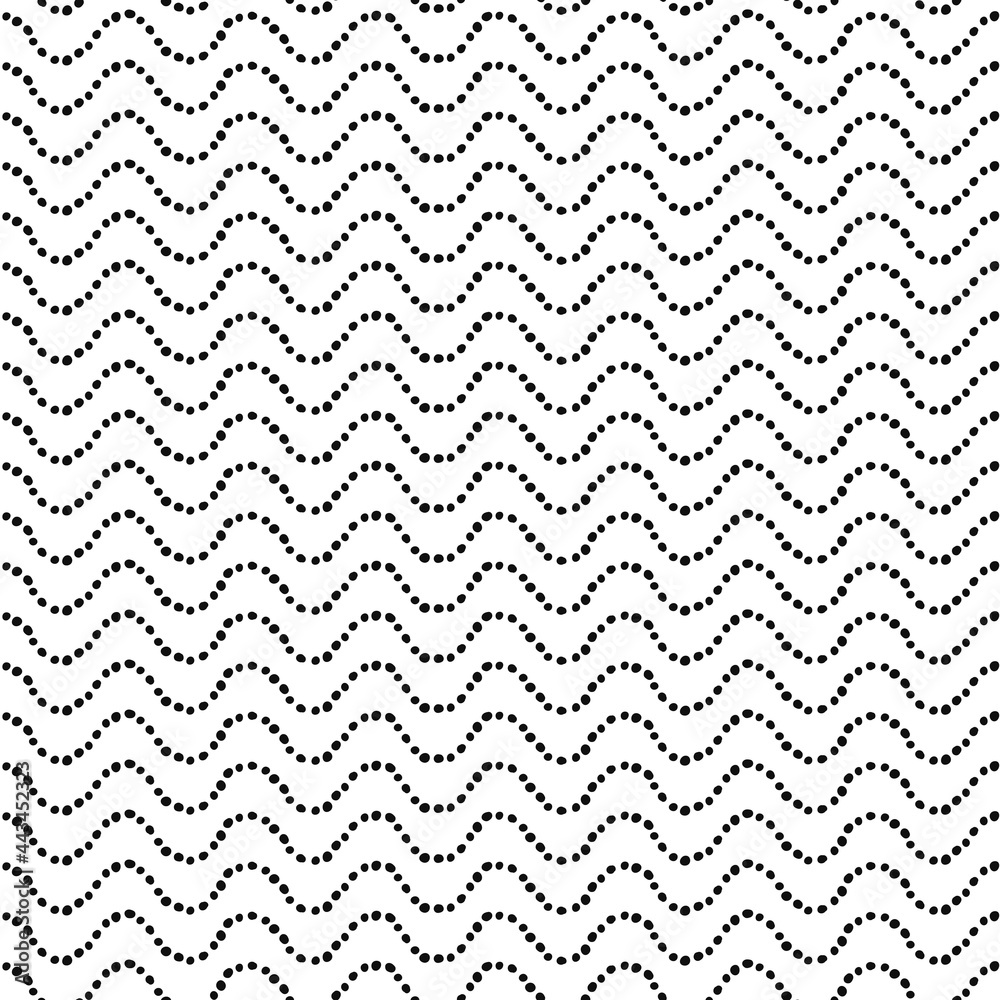 Aufkleber Wavy dots. Vector repeated waves. Simple dotted waves.