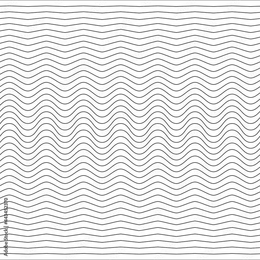 Aufkleber Wavy and flat lines pattern. Vector white background and wavy gradient lines.
